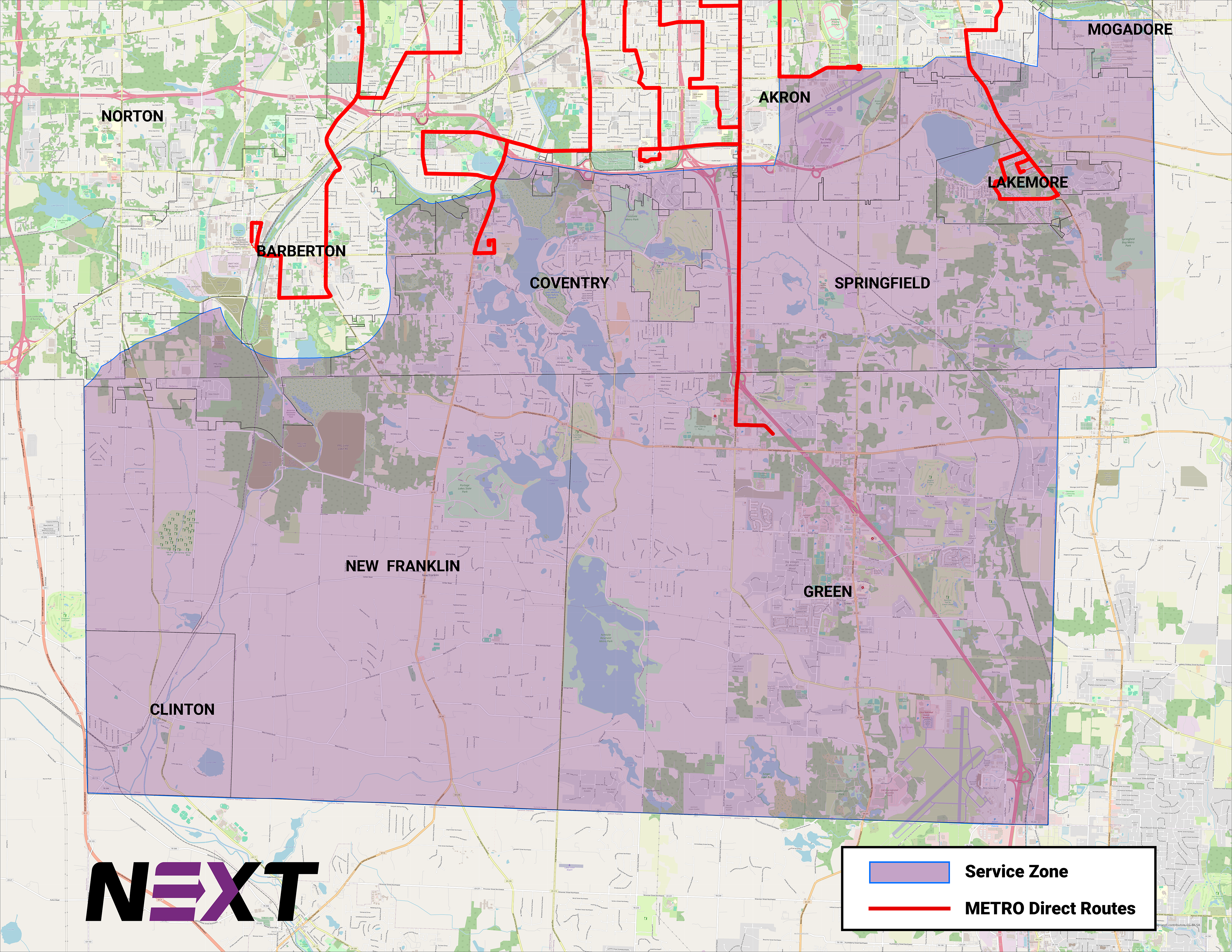 METRO NEXT Zone Map with Key